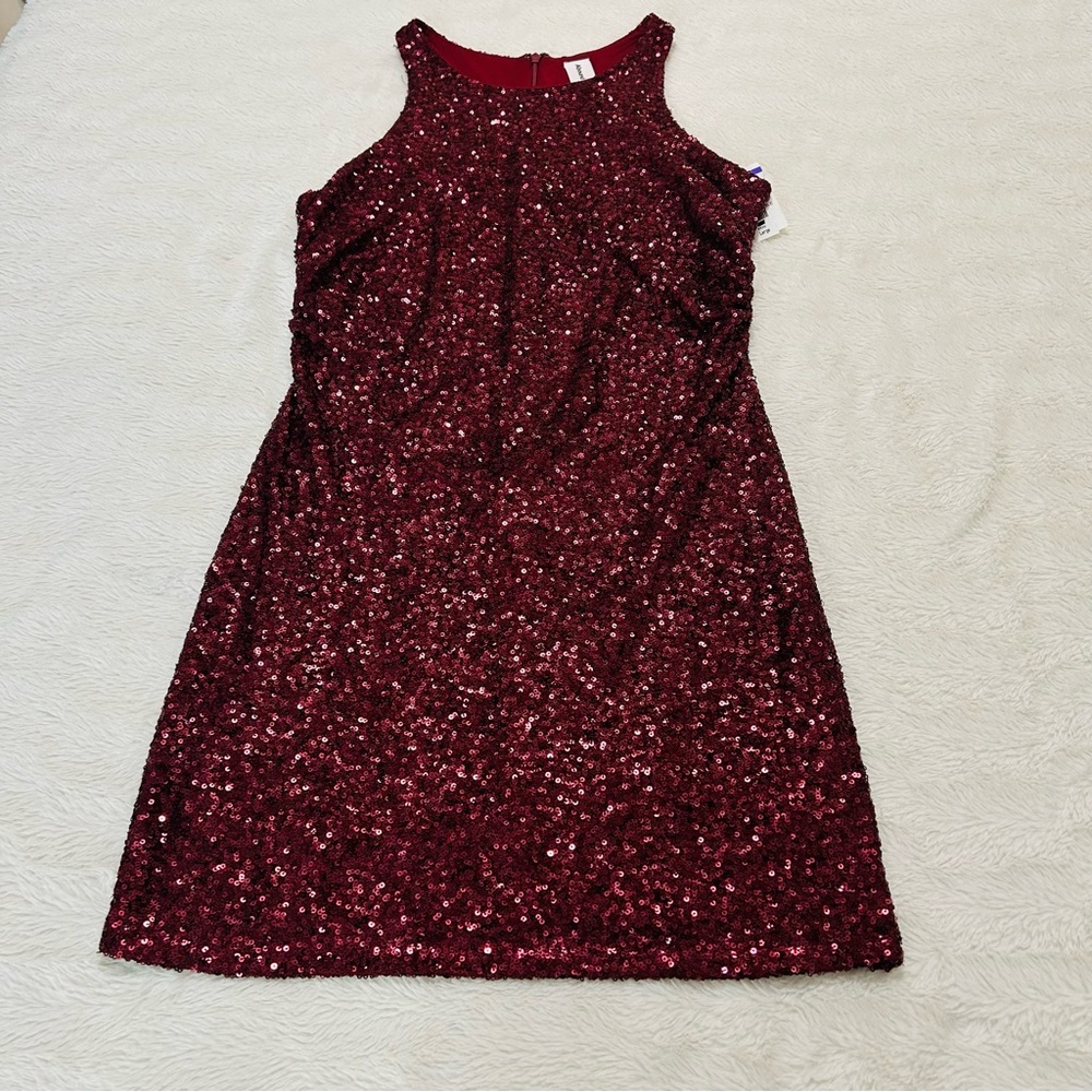 NWT Abound Sequin Mini Dress Red Sleeveless Sz: L RN# 58665